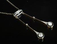 Lot 157 - An Art Deco diamond set négligée pendant