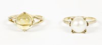 Lot 1 - A 9ct gold single stone amber ring
