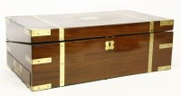 Lot 429 - A large Victorian teak and brass bound writing slope