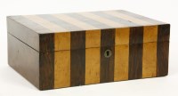 Lot 425 - A Victorian rosewood and burr-maple striped casket