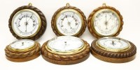 Lot 297 - Six aneroid barometers
