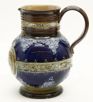 Lot 391 - A Doulton Lambeth Queen Victoria Diamond Jubilee commemorative jug