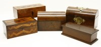 Lot 301 - A 19th century parquetry inlaid glove box