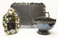 Lot 272A - A large silver plated twin handled tray