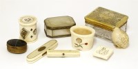 Lot 89A - A cylindrical bone dice  box and cover
