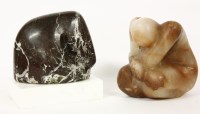Lot 220 - A modern alabaster sculpture in the form of a kneeling figure