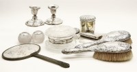 Lot 92 - A pair of dwarf silver candlesticks