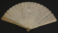 Lot 90 - A Chinese ivory brise fan