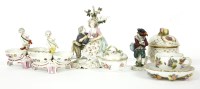 Lot 255 - Seven items of Continental porcelain