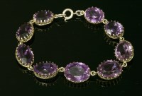 Lot 32 - A Victorian graduated amethyst bracelet
