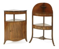Lot 1070 - A George III mahogany corner washstand