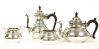 Lot 144 - A silver four piece tea and coffee set