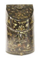 Lot 214 - A Pontypool knifebox
