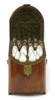 Lot 217 - A Georgian mahogany knife box and cutlery