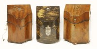 Lot 224 - Three Georgian cutlery boxes