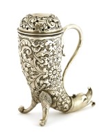 Lot 273 - A Victorian silver cornucopia sifter