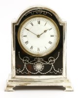 Lot 274 - A George V silver mantel clock