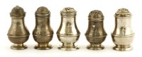 Lot 284 - Five various George I and later silver dredgers