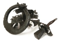 Lot 448 - A large wrought iron dragon door knocker