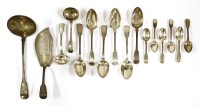 Lot 305 - A matched fiddle and thread pattern part canteen of flatware