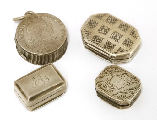 Lot 13 - Four small silver vinaigrettes