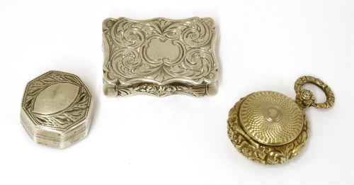 Lot 14 - Three silver vinaigrettes
