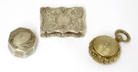 Lot 14 - Three silver vinaigrettes