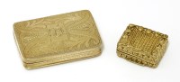 Lot 17 - Two silver gilt vinaigrettes