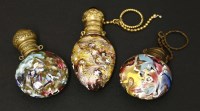 Lot 25 - Attributed to Pietro Bigaglia: three Venetian aventurine glass scent bottles