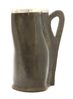 Lot 491 - A silver-mounted leather jack