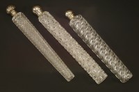 Lot 203 - Three large glass scent bottles