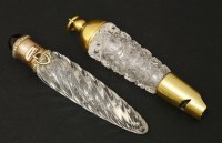 Lot 99 - Two clear glass scent bottles