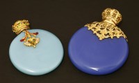 Lot 81 - Two Victorian blue glass scent bottles