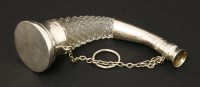 Lot 104 - A cut-glass and silver mounted vinaigrette
