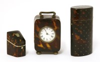 Lot 440 - A small tortoiseshell clock