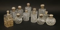 Lot 213 - Eight glass cologne bottles