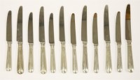 Lot 180 - Six modern silver-handled old English thread pattern table knives