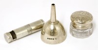 Lot 54 - A 19th century unmarked silver and glass vinaigrette