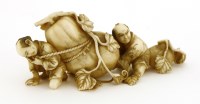 Lot 582 - A Japanese ivory okimono