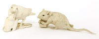 Lot 591 - Two Japanese ivory okimono