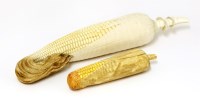Lot 601 - Two Japanese ivory okimono