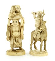 Lot 606 - A Japanese ivory okimono