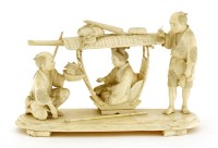 Lot 608 - A Japanese ivory okimono