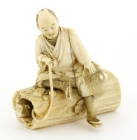 Lot 612 - A Japanese ivory okimono