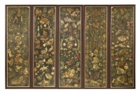 Lot 450 - Five Victorian découpage scrap screen panels