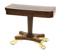 Lot 1211 - A Regency rosewood fold-over card table