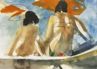 Lot 1294 - 20th century school
TWO BATHERS
Watercolour
25 x 34.5cm