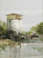 Lot 1077 - Julian Taylor (b.1954)
'BATEAU À QUAI (ESPAGNE)'
Signed l.r.
