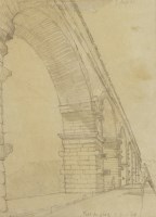 Lot 1020 - John Aldridge RA (1905-1983) 
'PONT DU GARD' 
Stamped with initials