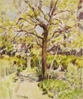 Lot 1162 - Duncan Grant (1885-1978)
VIEW OF A GARDEN WITH A STATUE
Signed and dated '70 l.l.